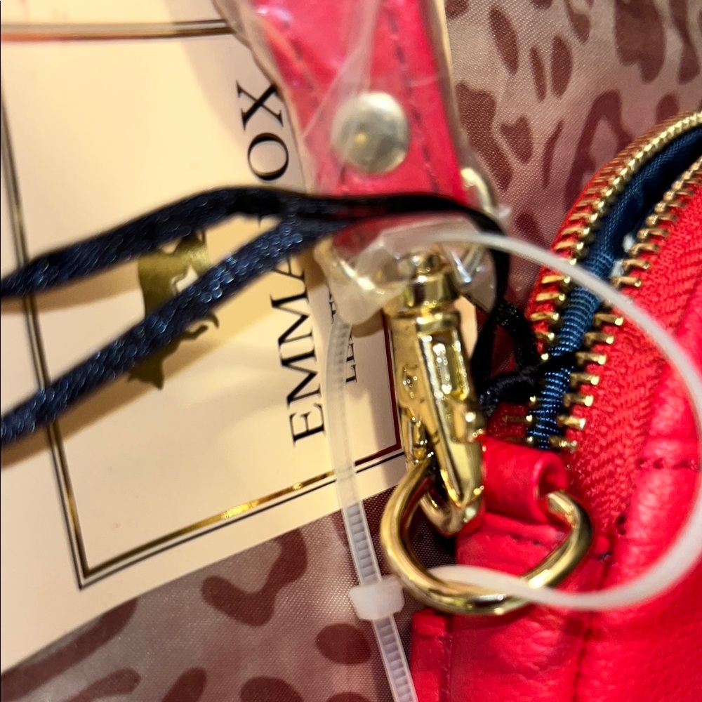 Emma Fox Bold Red Leather Pouch - Picture 5 of 5